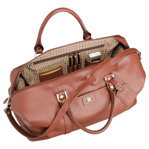 Cutter & Buck® 19" Leather Weekender Duffel Bag