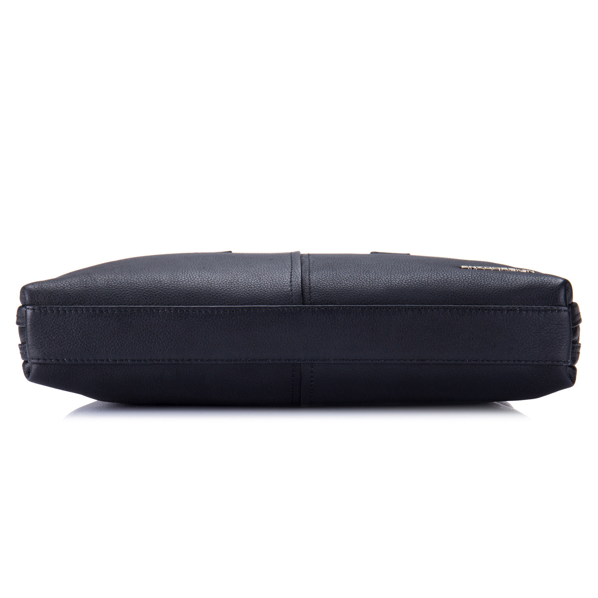EnzoDesign Men's Urban Black Pebble Grained Leather 14" Laptop Soft Slim Brief