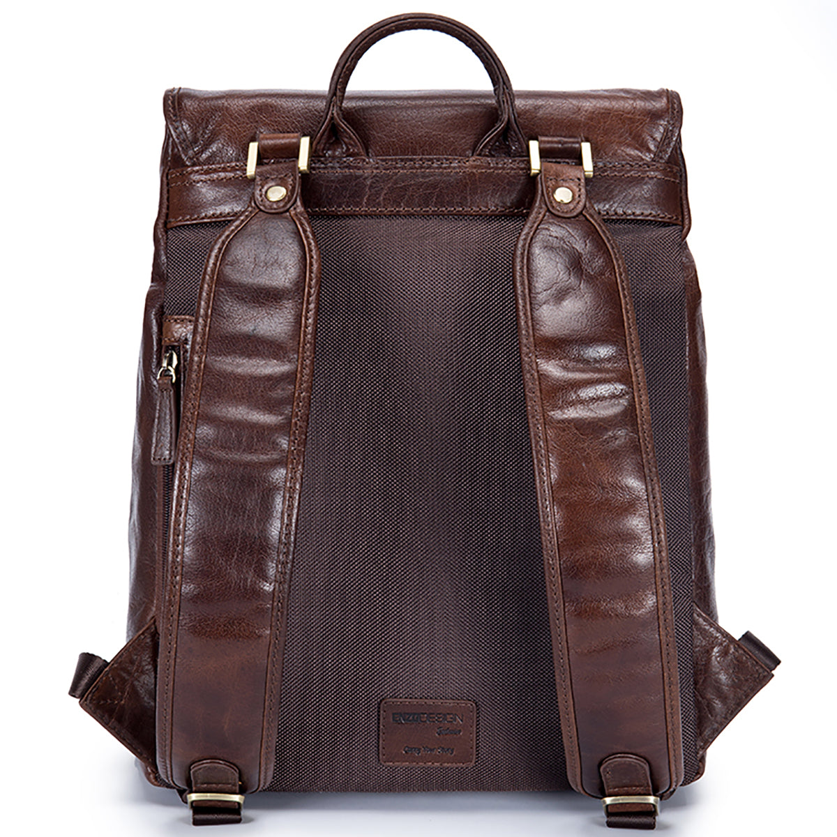 EnzoDesign Antique Two Tone Buffalo Leather Backpack