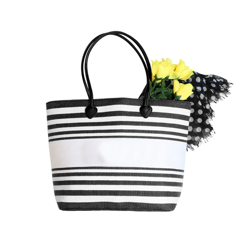 STRIPED TRENDY TOTE