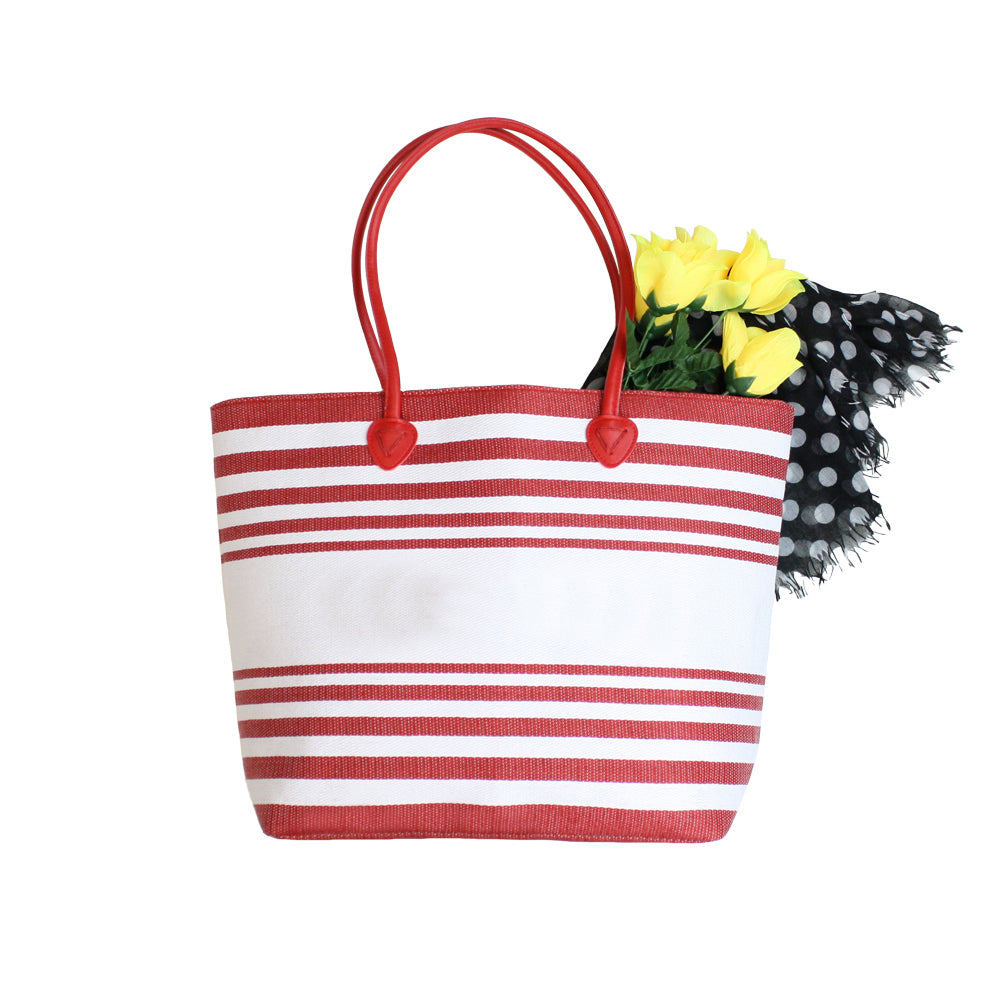 STRIPED TRENDY TOTE