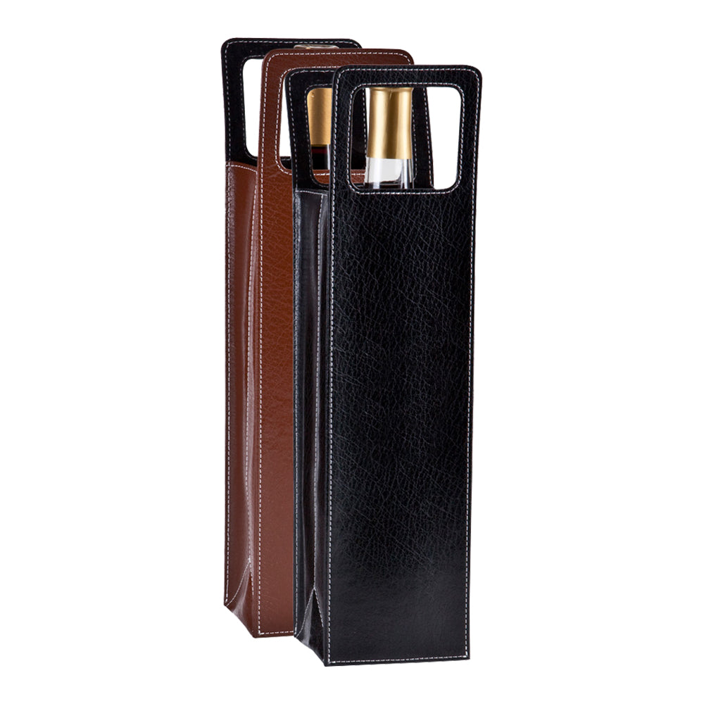 LEATHER SINGLE-BOTTLE WINE CARRIER