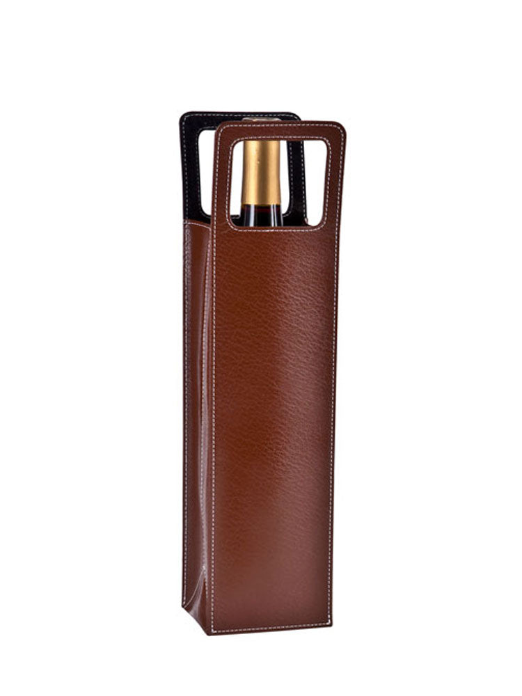 LEATHER SINGLE-BOTTLE WINE CARRIER