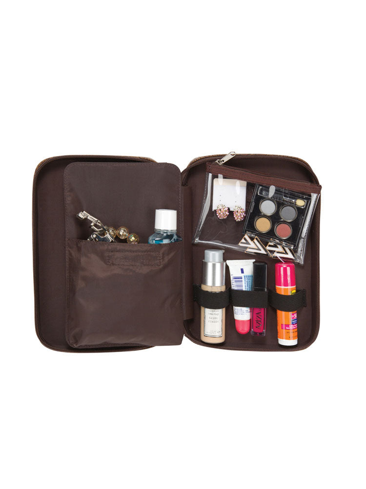 DELUXE CROC LEATHER COSMETIC CASE