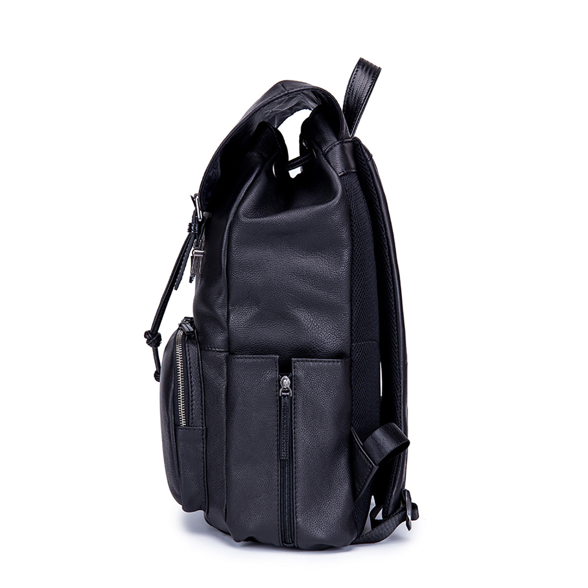 EnzoDesign Cow Nappa Leather Wallet Multi Pockets 15" Laptop Backpack