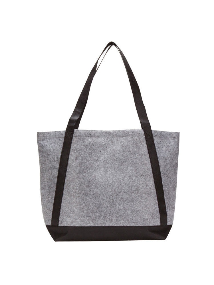 FELT TOTE WITH CONTRAST COLOR STRAP