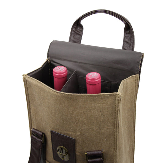 Canvas Arlington Dual Wine Carrier Bag