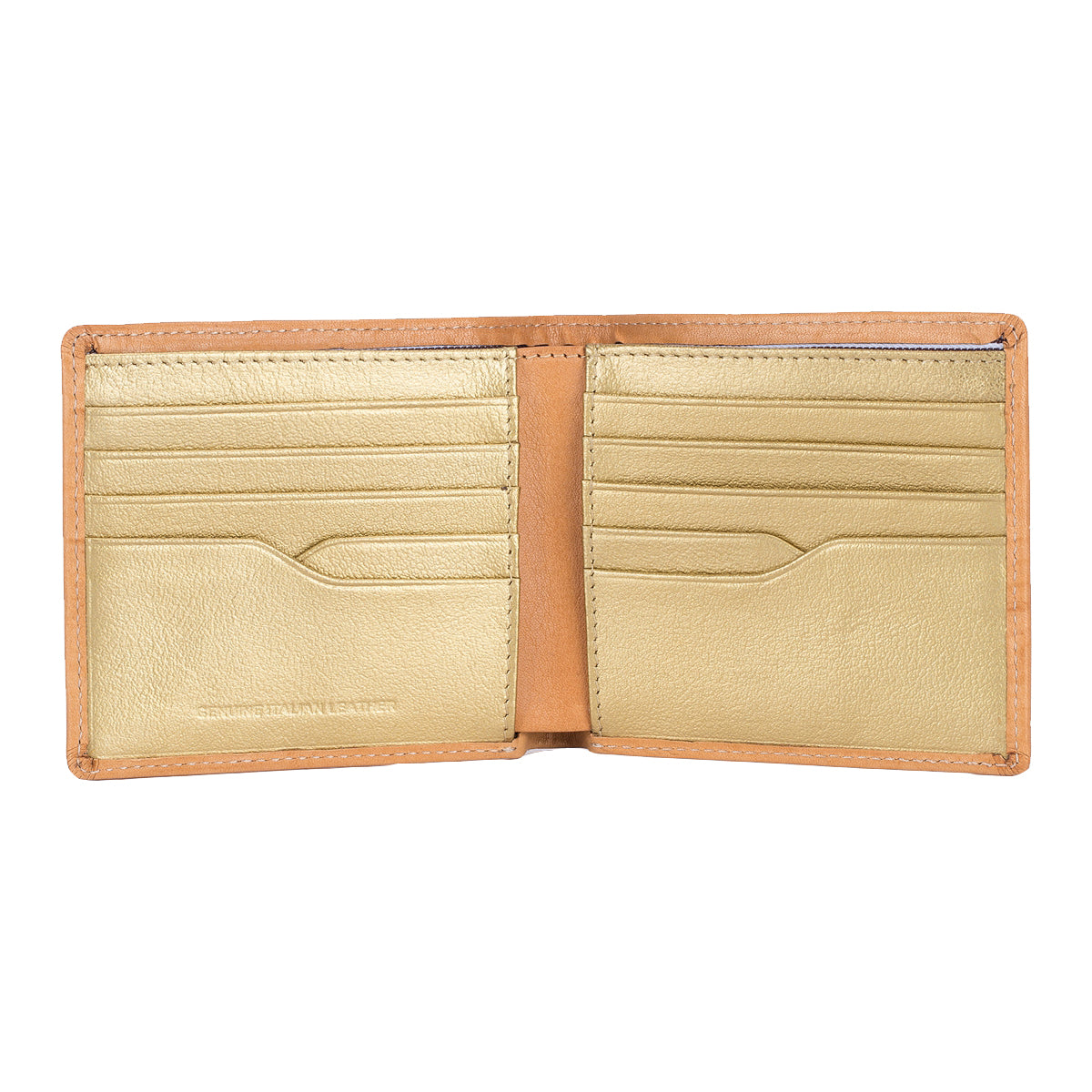 EnzoDesign Tan / Gold Cowhide Leather Wallet